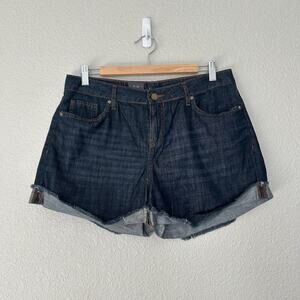 NWT Calvin Klein Dark Blue Denim Shorts Size 10 Inseam 3 Inches Women's Stretch